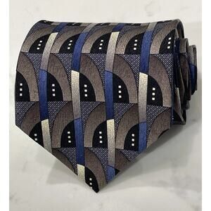 Vintage Louis Roth Abstract Geometric Y2K Imported Silk Tie 60 x 4 USA Made